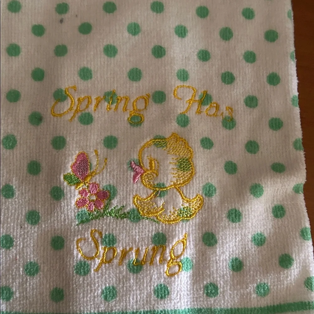 Polka Dot Spring Kitchen Towel